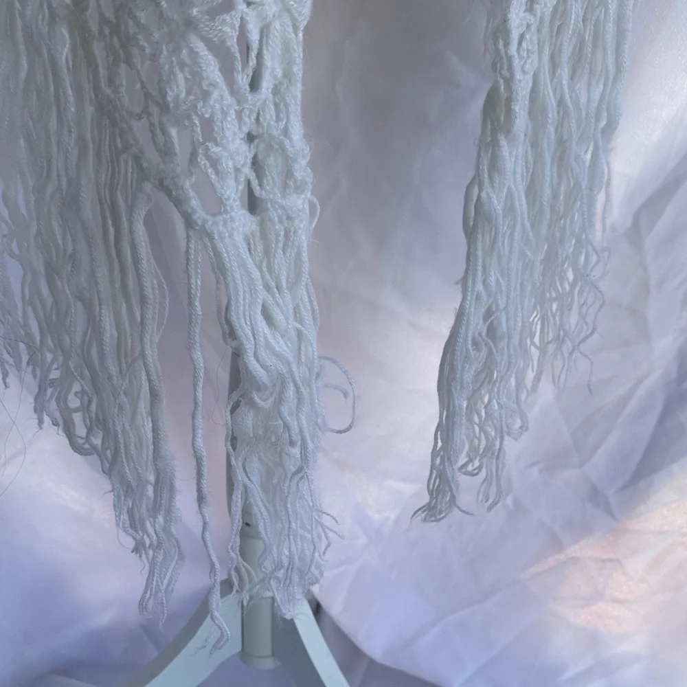 Elegant White Crochet Shawl